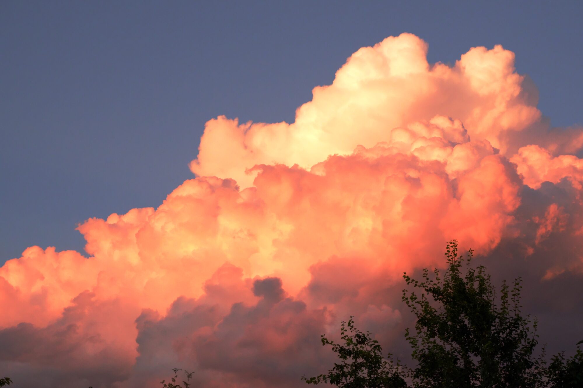 Sunset reflection in the cloud